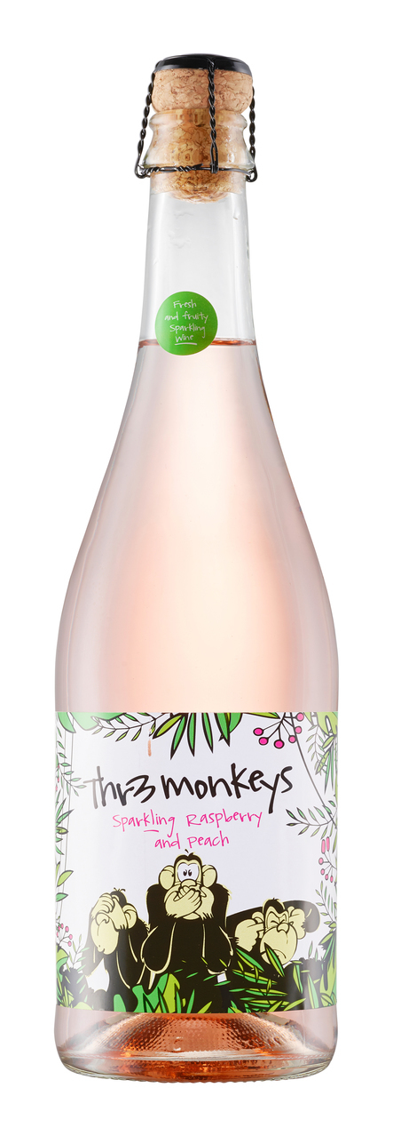Thr3 Monkeys Sparkling Raspberry & Peach
